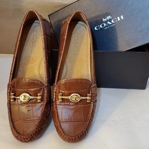 Coach Arlene Crocodile Texture Loafer - Size 8